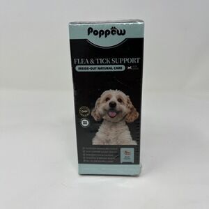 Poppaw Flea & Tick Support for Dogs Beef Flavor Liquid Drops 2oz Sealed
